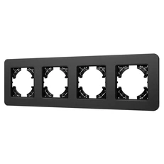 Изображение Рамка 4 поста алюминиевая Arlight AKYRI, черный soft-touch 049744